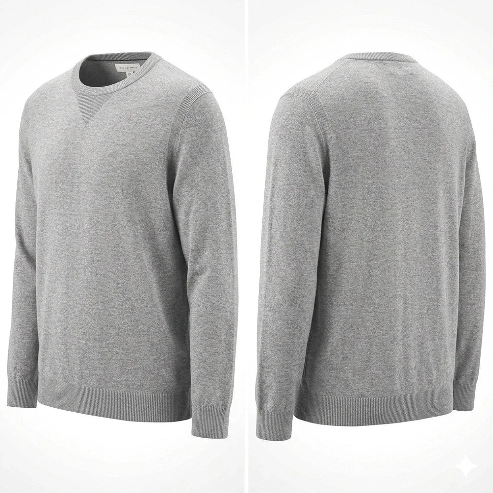 Free‎ Assembly Mens Sweater Crewneck 2XL Gray V-Stitch Knit MSW00094 Pullover